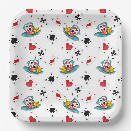 Alice im Wunderland Thema Black Paper Teller (Vorderseite)