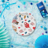 Alice im Wunderland-Themenmuster Pappteller (Party)