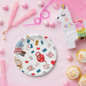 Alice im Wunderland-Themenmuster Pappteller (Party)
