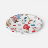 Alice im Wunderland-Themenmuster Pappteller (Schrägansicht)