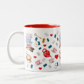 Alice im Wunderland-Themenmuster Zweifarbige Tasse (Links)