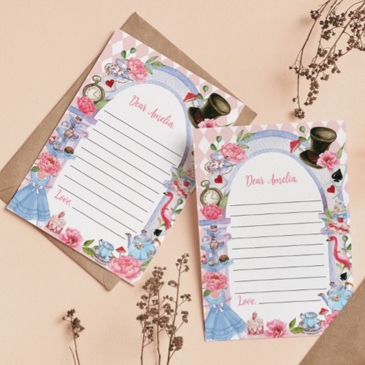 Alice im Wunderland Time Kapselnotierkarte Dankeskarte