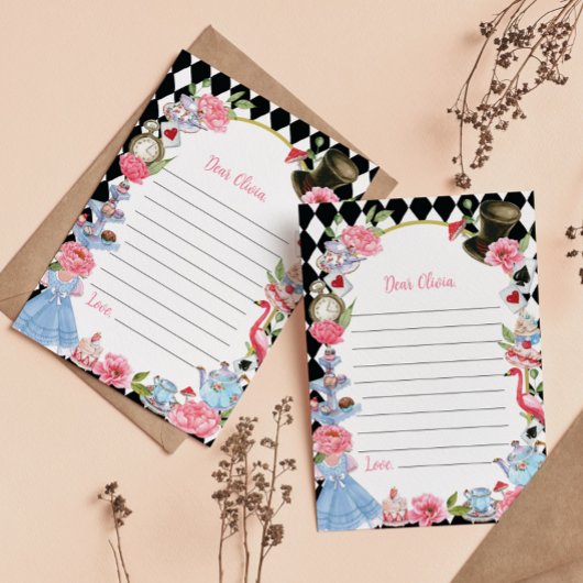 Alice im Wunderland Time Kapselnotierkarte Dankeskarte