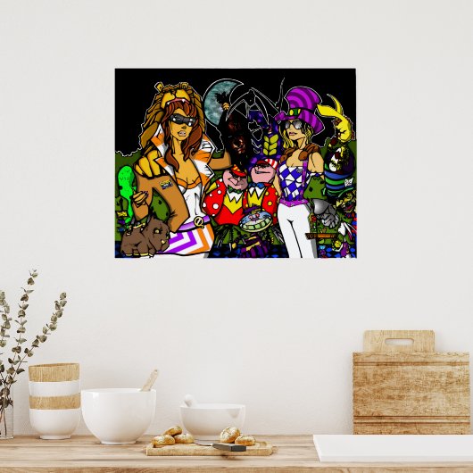 Alice im Wunderland trifft Zauberer von oz Poster (Küche)