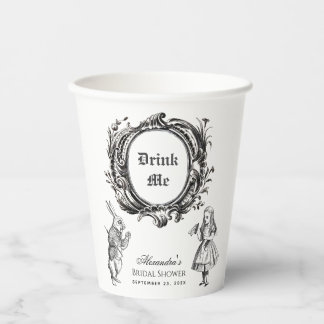 Alice im Wunderland Trinke Mich Vintage Brautparty Pappbecher