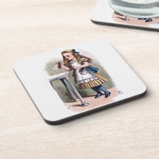 Alice im Wunderland trinken mich Getränkeuntersetzer (Linke Seite)