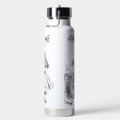 Alice im Wunderland trinkt mich schwarz und weiß Trinkflasche (rechts)