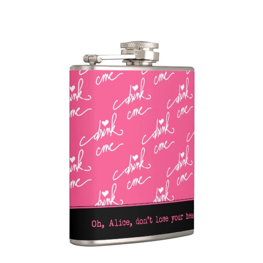 Alice im Wunderland trinkt mich warnen Flachmann (Rechts)