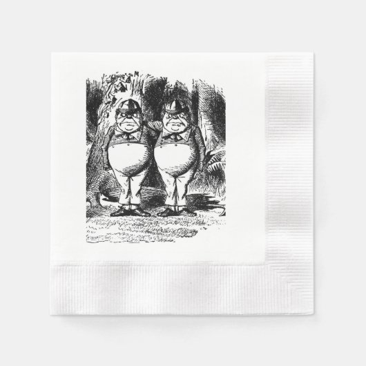Alice im Wunderland Tweedle Dee und Dum napkin Serviette (Vorderseite)