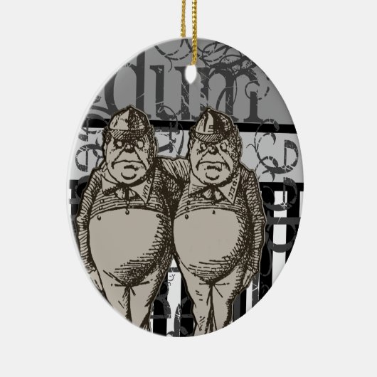 Alice im Wunderland Tweedledum u. Tweedledee Keramik Ornament (Rechts)