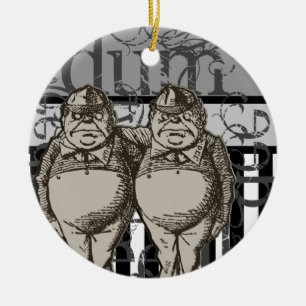 Alice im Wunderland Tweedledum u. Tweedledee Keramik Ornament
