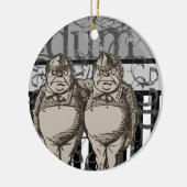 Alice im Wunderland Tweedledum u. Tweedledee Keramik Ornament (Links)