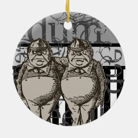 Alice im Wunderland Tweedledum u. Tweedledee Keramik Ornament (Hinten)