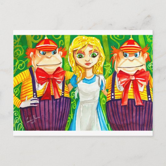 ALICE IM WUNDERLAND TWODEEDUM POSTKARTE (Vorderseite)
