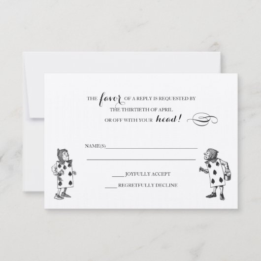 Alice im Wunderland-UAWG-Antwortkarte RSVP Karte (Vorderseite)