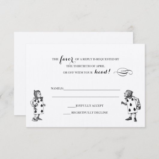 Alice im Wunderland-UAWG-Antwortkarte RSVP Karte (Vorne/Hinten)