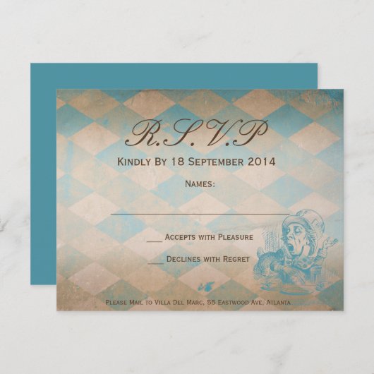 ALICE IM WUNDERLAND - UAWG RSVP KARTE (Vorne/Hinten)