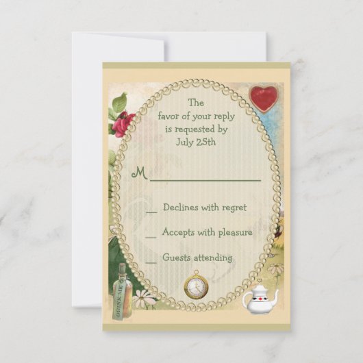 Alice im Wunderland UAWG RSVP Karte (Rückseite)