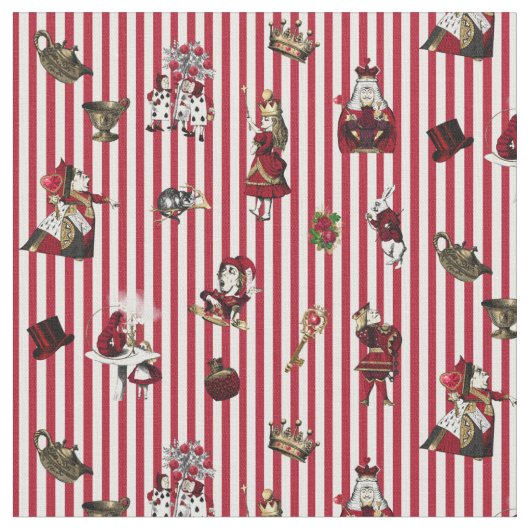 Alice im Wunderland über Krim/Weiß gestrichen Stoff (Nahaufnahme)