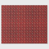 Alice im Wunderland über Rot und Schwarz Art Deco Geschenkpapier (Flach)