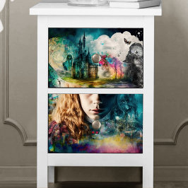 Alice im Wunderland | Uhr und City Skyline Seidenpapier