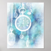 Alice im Wunderland Uhren Artikel drucken Poster (Vorne)