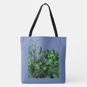 Alice im Wunderland und Blumen Tasche