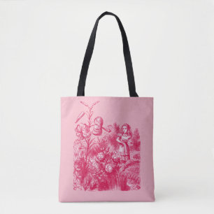 Alice im Wunderland und Blumen Tasche