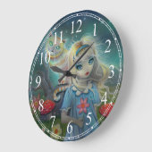 Alice im Wunderland und Cheshire-Katze Große Wanduhr (Winkel)