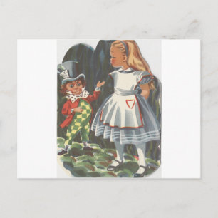 Alice im Wunderland und das Mad Hatter Postkarte