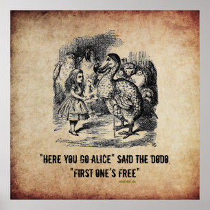 Alice (im Wunderland) und der Dodo lustiger Poster
