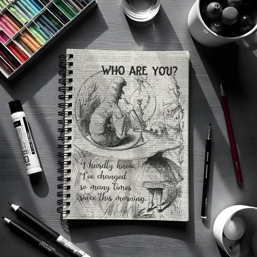 Alice im Wunderland und die Catterpillar Notizblock