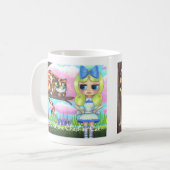 Alice im Wunderland und die Cheshire Cat Niedlich Kaffeetasse (Vorderseite Links)