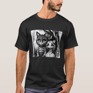 Alice im Wunderland und die Grinsekatze machen ein T-Shirt