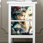 Alice im Wunderland und die Magischen Pilze Seidenpapier<br><div class="desc">Wir gehen hinunter ins Kaninchenloch! Moderne,  dunkle Drehung zum Thema Vintage Alice im Wunderland. Auch übertragbar auf Schul-/Büromaterial,  Party Zubehör und mehr! Für andere Produkte oder Farben besuchen Sie den JustFharryn Store @ Zazzle oder kontaktieren Sie den Designer c/o Fharryn@yahoo.com #zazzlemade</div>