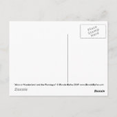 Alice im Wunderland und die Postkarte von Flamingo (Rückseite)