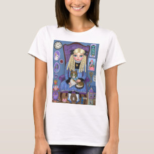 Alice im Wunderland und Dinah Cat Niedlich Märche T-Shirt