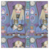 Alice im Wunderland und Dinah Cat Niedlich Märchen Stoff (Nahaufnahme)