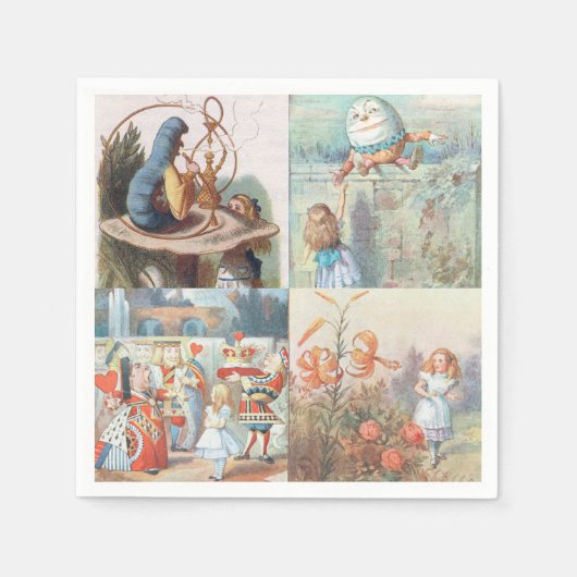 Alice im Wunderland und durch das Blickfeld Serviette (Vorderseite)