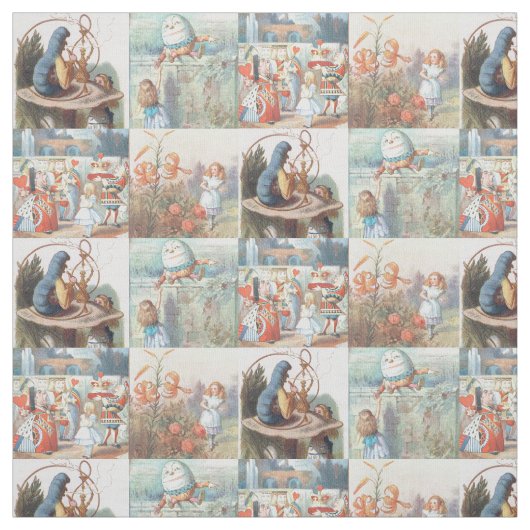 Alice im Wunderland und durch das Blickfeld Stoff (Muster)