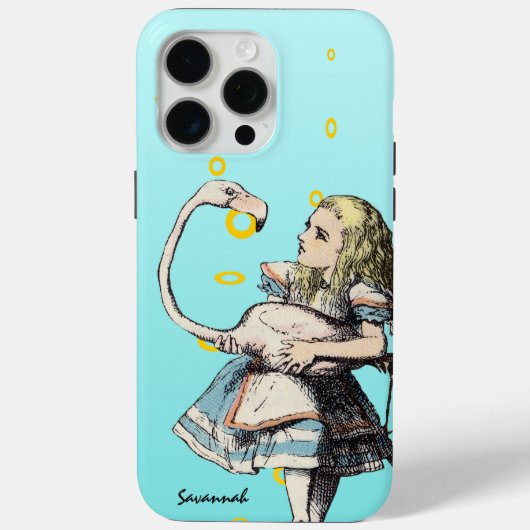 Alice im Wunderland und Flamingo Case-Mate iPhone Hülle (Rückseite)