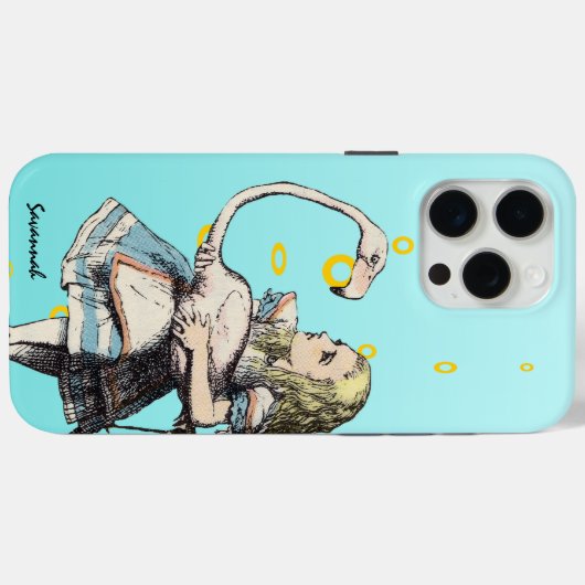 Alice im Wunderland und Flamingo Case-Mate iPhone Hülle (Rückseite (Horizontal))