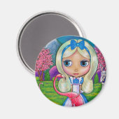 Alice im Wunderland und Flamingo Magnet (Vorderseite/Rückseite)