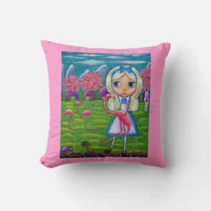 Alice im Wunderland und Flamingos Kissen