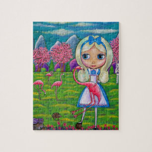 Alice im Wunderland und Flamingos Puzzle