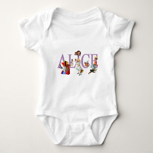 Alice im Wunderland und Freunde Baby Strampler (Vorderseite)