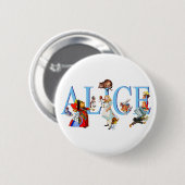 ALICE IM WUNDERLAND UND FREUNDE BUTTON (Vorne & Hinten)
