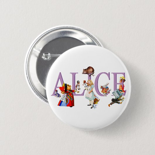 ALICE IM WUNDERLAND UND FREUNDE BUTTON (Vorne & Hinten)