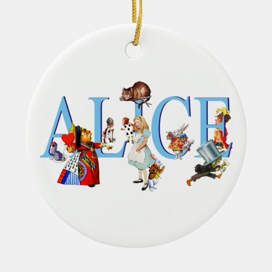 Alice im Wunderland und Freunde Keramikornament (Vorne)