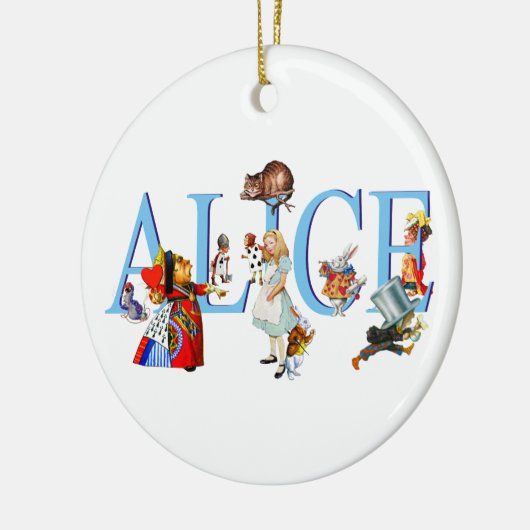 Alice im Wunderland und Freunde Keramikornament (Links)